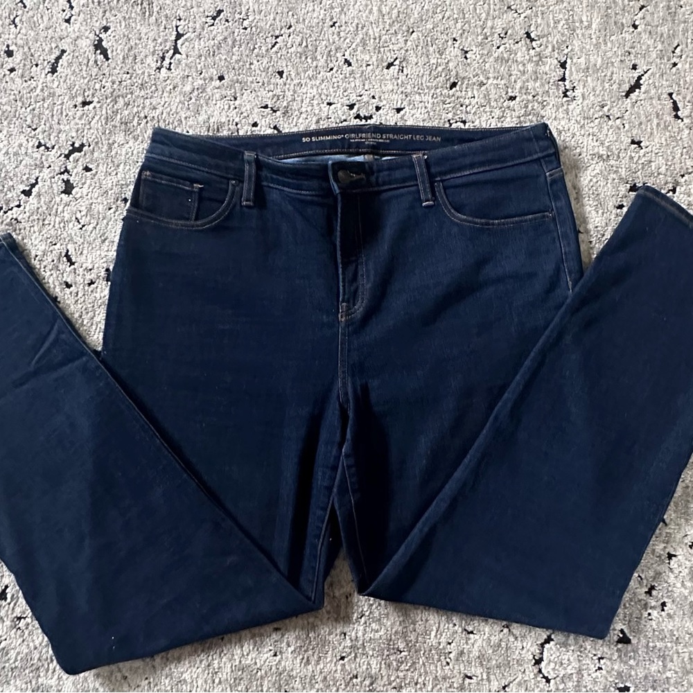 Chicos So Slimming Girlfriend straight leg Jean   Size 2.5 dark wash